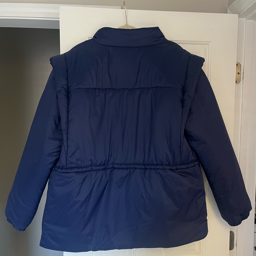 Anthropologie Maeve Navy Puffer Jacket / Convertible Vest | XL - Picture 6 of 8